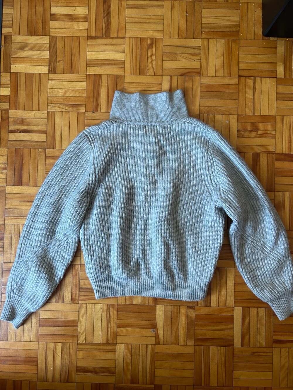 H&M Rib-Knit Mock Neck Button-Front Sweater - Picture 3 of 3